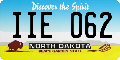 ND license plate IIE062