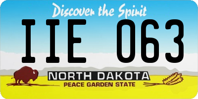 ND license plate IIE063