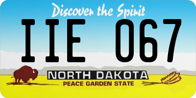 ND license plate IIE067