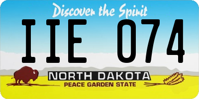 ND license plate IIE074