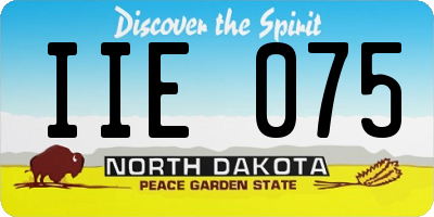 ND license plate IIE075