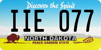 ND license plate IIE077