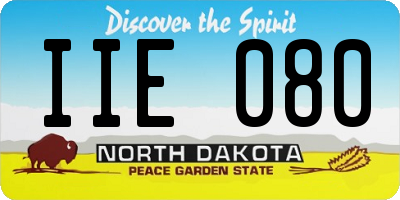 ND license plate IIE080