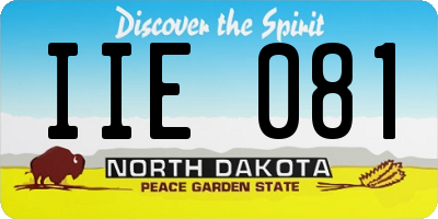 ND license plate IIE081