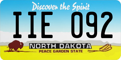 ND license plate IIE092