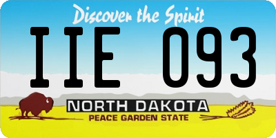 ND license plate IIE093