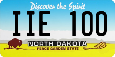 ND license plate IIE100