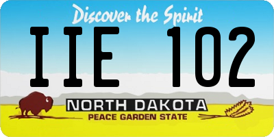 ND license plate IIE102