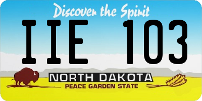ND license plate IIE103