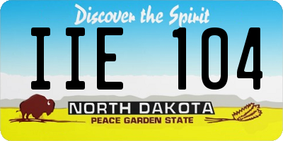ND license plate IIE104