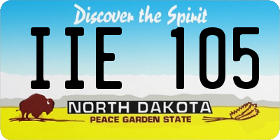 ND license plate IIE105