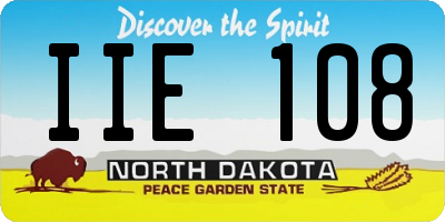 ND license plate IIE108