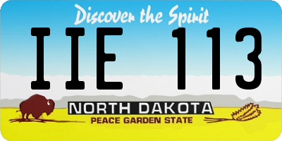 ND license plate IIE113