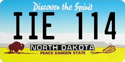 ND license plate IIE114
