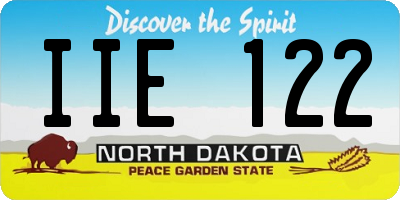 ND license plate IIE122