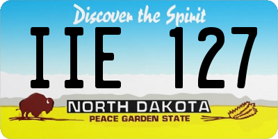 ND license plate IIE127