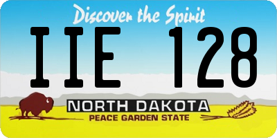 ND license plate IIE128