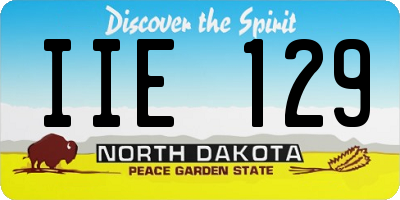 ND license plate IIE129
