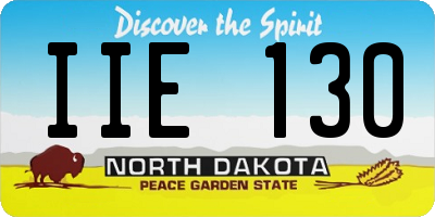 ND license plate IIE130