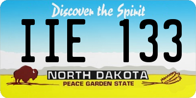 ND license plate IIE133