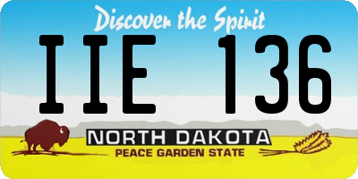 ND license plate IIE136