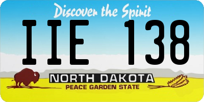 ND license plate IIE138