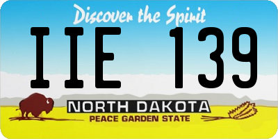 ND license plate IIE139