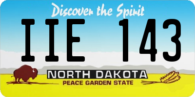 ND license plate IIE143
