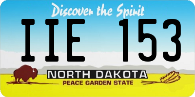 ND license plate IIE153