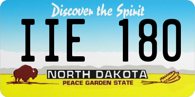ND license plate IIE180