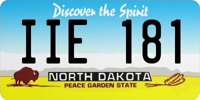 ND license plate IIE181