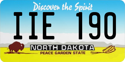 ND license plate IIE190