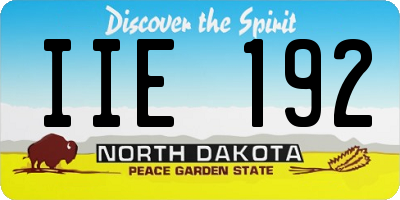 ND license plate IIE192