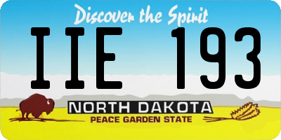 ND license plate IIE193