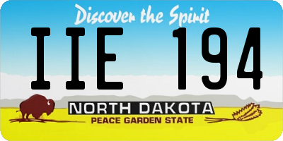 ND license plate IIE194