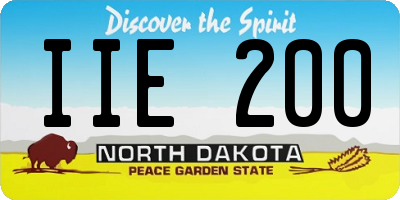 ND license plate IIE200