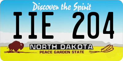 ND license plate IIE204