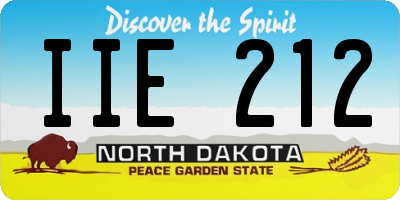 ND license plate IIE212