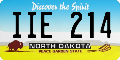 ND license plate IIE214