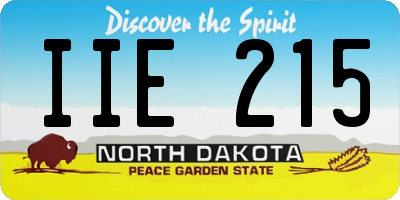 ND license plate IIE215