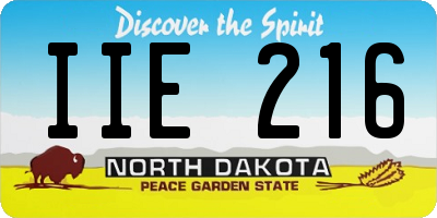 ND license plate IIE216