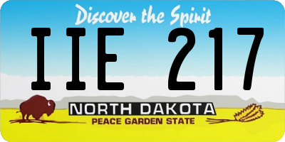 ND license plate IIE217