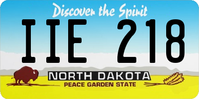 ND license plate IIE218