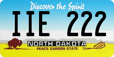 ND license plate IIE222