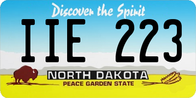 ND license plate IIE223