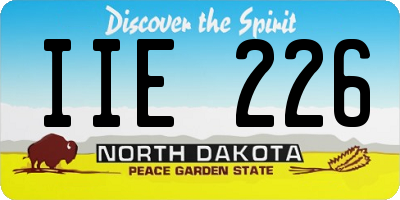 ND license plate IIE226