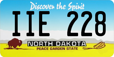 ND license plate IIE228