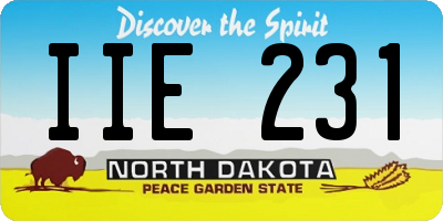 ND license plate IIE231