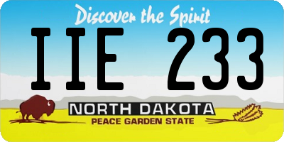 ND license plate IIE233