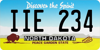 ND license plate IIE234